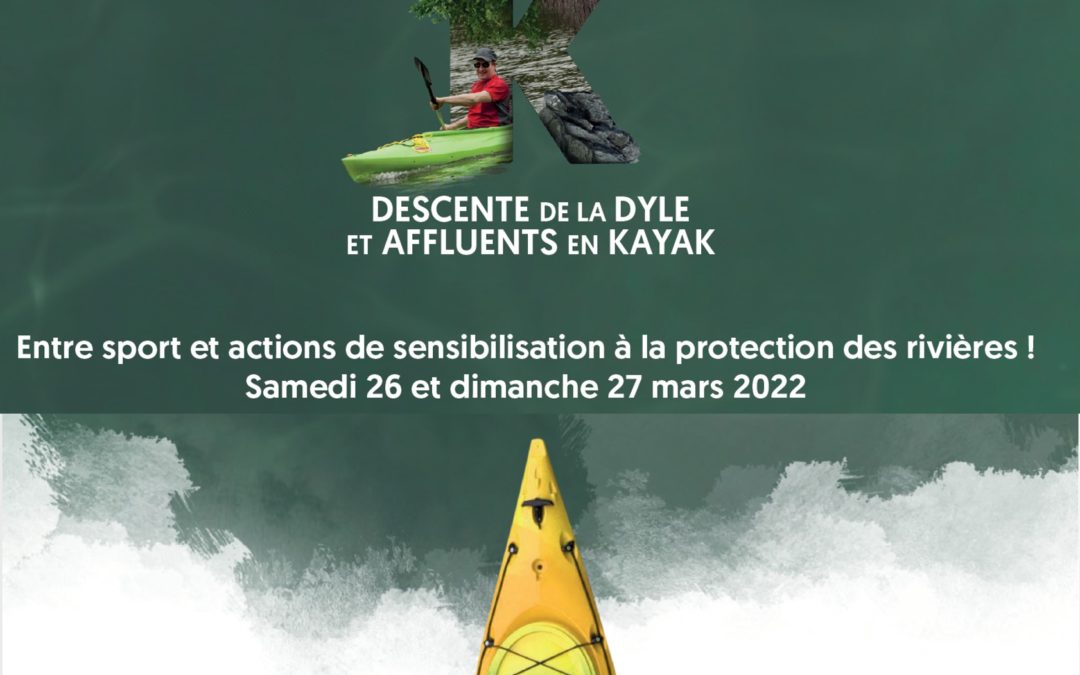 Descente de la Dyle en kayak les 26 et 27 mars 2022